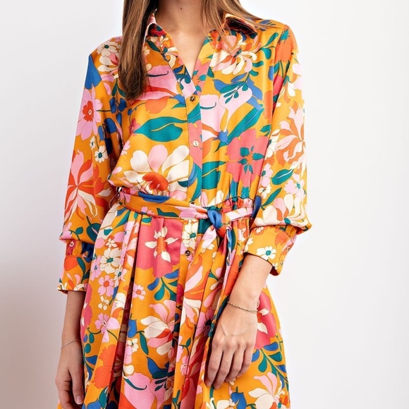 NWT Silky floral Print Dress - Picture 9 of 9